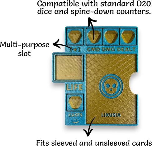 Command Zone Tray with Life Counter and Dice for MTG Commander EDH (Light Blue) in Saudi Arabia