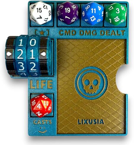 Command Zone Tray with Life Counter and Dice for MTG Commander EDH (Light Blue) in Saudi Arabia