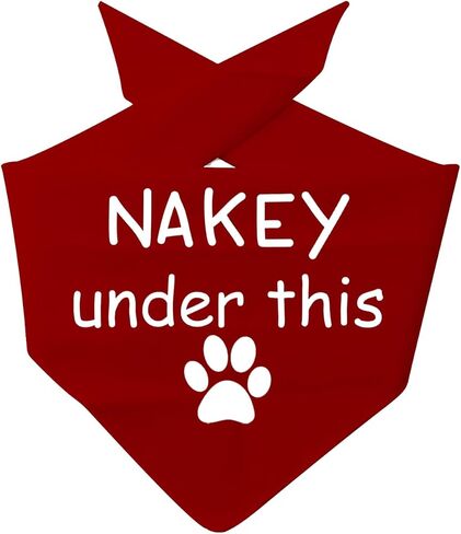 JXGZSO قطعة واحدة من باندانا الكلاب المرحة I'm Nakey Under This Dog Bandana Naked Dog Scarf (Nakey Under Dog) in Kuwait