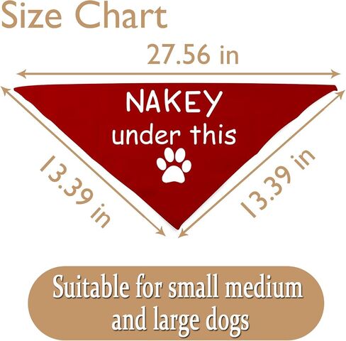 JXGZSO قطعة واحدة من باندانا الكلاب المرحة I'm Nakey Under This Dog Bandana Naked Dog Scarf (Nakey Under Dog) in Kuwait