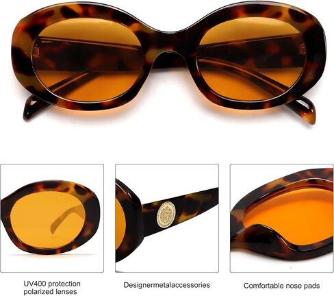 Tya Retro Oval Sunglasses for Women 90s Round Chic UV400 Protection 2025 Crunky Chicen Frame Classes in Kuwait