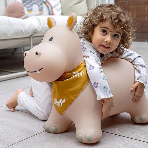 Kindsgut Bouncy Animal Hopper Hippo for Children, Designed in Germany, Playful and Modern Colors, air Pump Included, Indoors and Outdoors in Kuwait