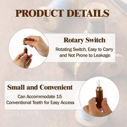 4 قطع صندوق خياطة خشبي محمول، حامل صندوق خشبي متعدد الاستخدامات للإبر، أداة حياكة يدوية لإبرة التطريز والتخزين، مسواك وتخزين الخرز in Kuwait