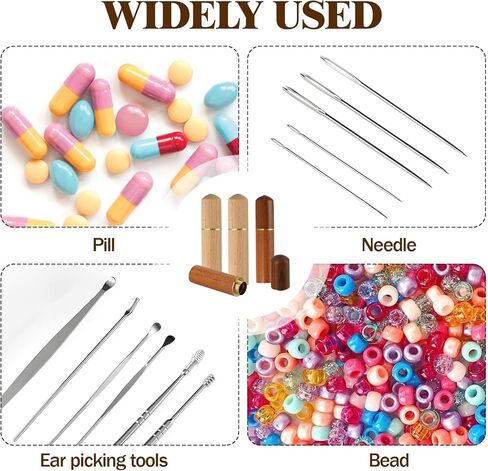 4 قطع صندوق خياطة خشبي محمول، حامل صندوق خشبي متعدد الاستخدامات للإبر، أداة حياكة يدوية لإبرة التطريز والتخزين، مسواك وتخزين الخرز in Kuwait