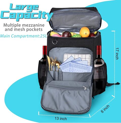 BAGLHER Lightweight Insulated Cooler Backpack - 30 Cans, Leak-Proof for Lunch, Picnic, Hiking, Camping Trips in Kuwait