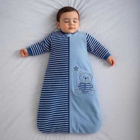 BLOOMSTAR Toddler Sleep Sack Long Sleeves (4-6T) - Tog 2.0 Warm Cotton Baby Sleeping Bag with Arms 5 Years Extra Large Kids Wearable Blanket,Velvet, 4 Seasons in Kuwait