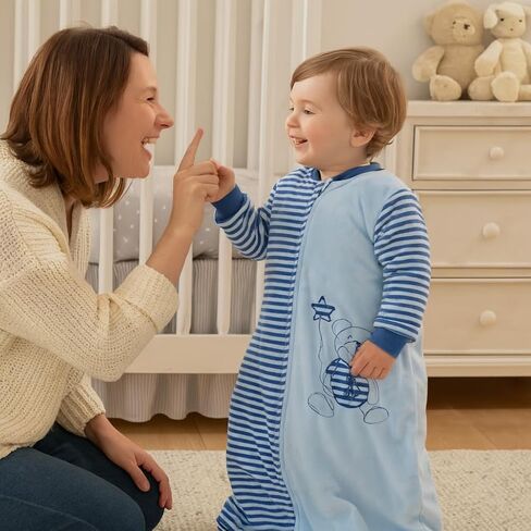 BLOOMSTAR Toddler Sleep Sack Long Sleeves (4-6T) - Tog 2.0 Warm Cotton Baby Sleeping Bag with Arms 5 Years Extra Large Kids Wearable Blanket,Velvet, 4 Seasons in Kuwait