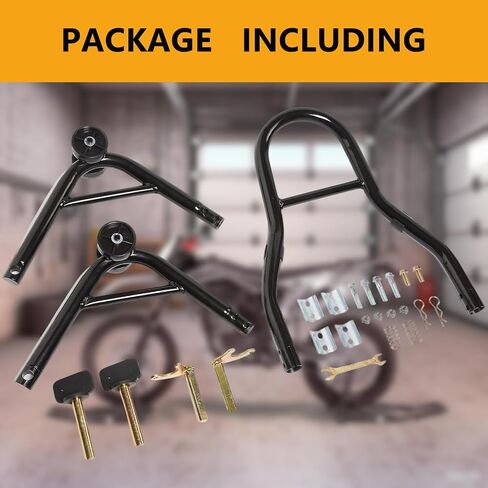 Global Motorcycle Stand Lift Combo – 850 LBS Capacity, Heavy-Duty Front Fork & Rear U+L Fork, Adjustable, Anti-Slip, Easy Assembly, Sport & Dirt Bikes, Front + Rear Brackets | Black | 2 Pieces in Saudi Arabia