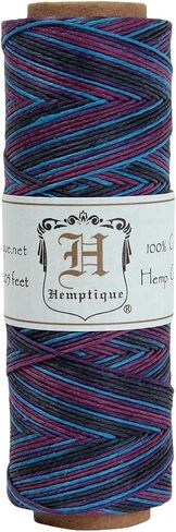 Hemptique 100% Hemp Cord Spool - 62.5 Meter Hemp String - Made with Love - No. 20 ~ 1mm Cord Thread for Jewelry Making, Macrame, Scrapbooking, DIY, & More - Dusty Blue in Kuwait