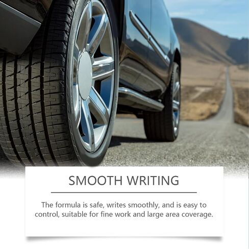 ZJchao 6 Pcs Tire Marker Pens, Long Lasting White Tire Paint Pens for Precise Detailing and Lettering, with Strong Adhesion and Smooth Writing, for Car Tires and Outdoor Use in Saudi Arabia