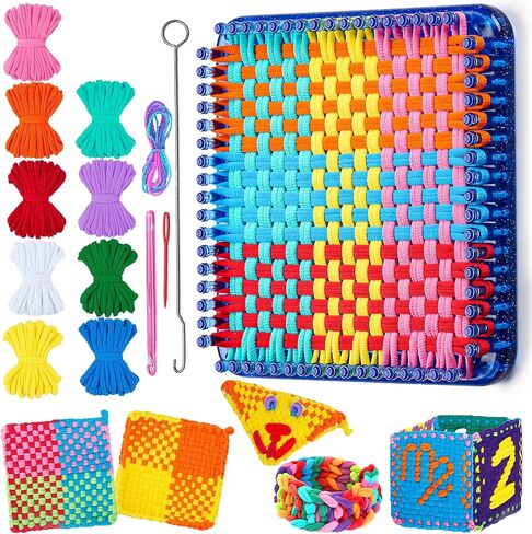 REENLIV Upgraded Weaving Loom Kit Toys for Kids & Adults, DIY Arts & Crafts, Easy Potholder Loom Knitting Activity for Beginners, Ideal Gifts for Girls Ages 5 6 7 8-12 13 Years Old, 252 Craft Loops in Saudi Arabia