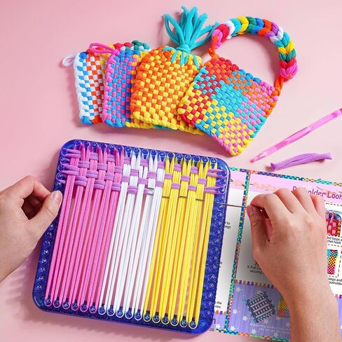 REENLIV Upgraded Weaving Loom Kit Toys for Kids & Adults, DIY Arts & Crafts, Easy Potholder Loom Knitting Activity for Beginners, Ideal Gifts for Girls Ages 5 6 7 8-12 13 Years Old, 252 Craft Loops in Saudi Arabia
