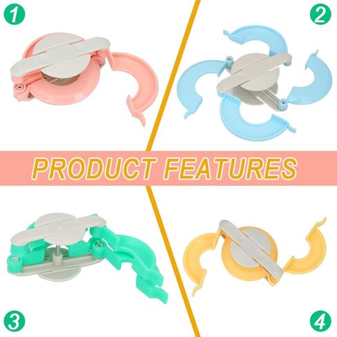 مجموعة أدوات صانع بوم بومس 4 مقاسات من Zhaoyao Pompom Makers DIY من أجل مشروع حياكة غزل الصوف DIY مع مقص القاطع (مع الملحقات (10+10) in Kuwait