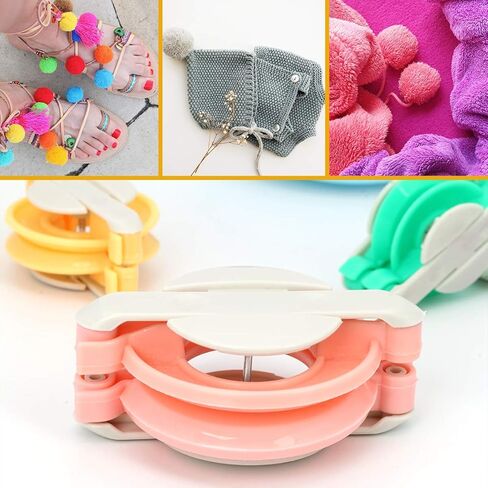 مجموعة أدوات صانع بوم بومس 4 مقاسات من Zhaoyao Pompom Makers DIY من أجل مشروع حياكة غزل الصوف DIY مع مقص القاطع (مع الملحقات (10+10) in Kuwait