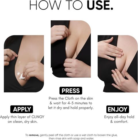 Clingy Body Glue – Sweat-Resistant, Skin-Safe Adhesive for Fashion & Styling Strapless Outfit & Dress Fixer, Clothing Hold Roll-On, Secure Fit, Non-Irritating 20 ml White in Saudi Arabia