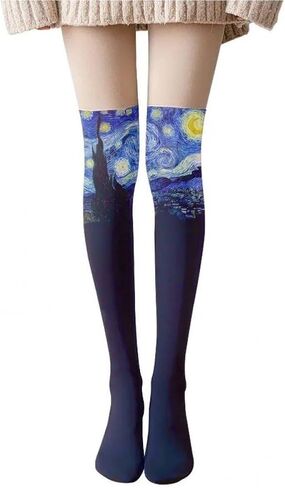 Thigh High Socks Black Highs Socks Prunt Long Socks Winter Leg Warmer Sexy Socks Accessories for Women Girls Warm in Saudi Arabia