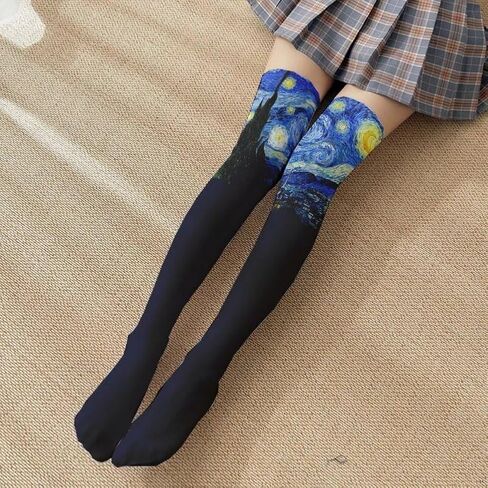 Thigh High Socks Black Highs Socks Prunt Long Socks Winter Leg Warmer Sexy Socks Accessories for Women Girls Warm in Saudi Arabia