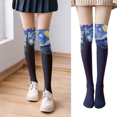 Thigh High Socks Black Highs Socks Prunt Long Socks Winter Leg Warmer Sexy Socks Accessories for Women Girls Warm in Saudi Arabia