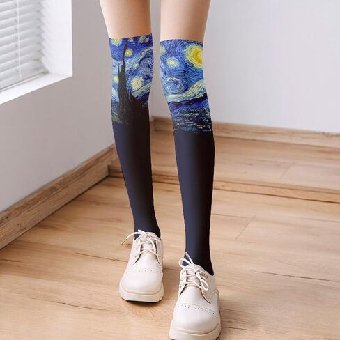 Thigh High Socks Black Highs Socks Prunt Long Socks Winter Leg Warmer Sexy Socks Accessories for Women Girls Warm in Saudi Arabia