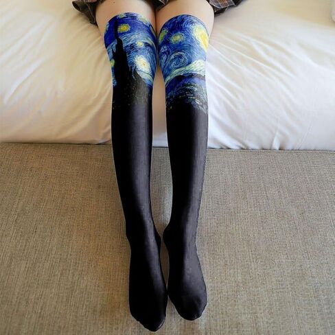 Thigh High Socks Black Highs Socks Prunt Long Socks Winter Leg Warmer Sexy Socks Accessories for Women Girls Warm in Saudi Arabia