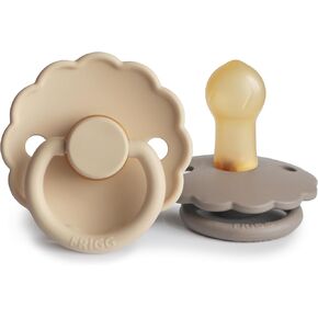 FRIGG Daisy Natural Rubber Baby Pacifier | Made in Denmark | BPA-Free (Rose Gold/Honey Gold, 0-6 Months) 2-Pack in Kuwait