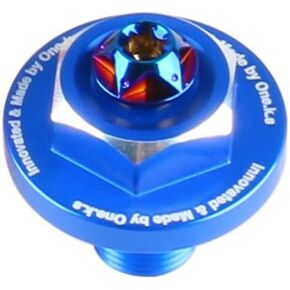 ONE.K.S دراجة نارية CNC الألومنيوم الجبهة شوكة العلوي العلوي الثلاثي المشبك غطاء برغي الجوز لياماها MT-03 R3 R25 2019-2023 (فضي + برغي أزرق) in Kuwait