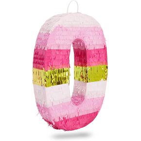Number 5 Pinata, Pink and Gold Foil for Girls 5th Birthday Party Decorations (Small, 16.5 x 11.6 x 3 In) in Kuwait