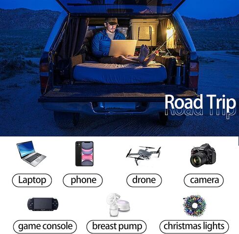 YSOLX 600W عاكس الطاقة 12V إلى 110V، DC إلى AC Car Inverter مع 65W USB-C/USB-شحن سريع (24W)/منفذ تيار متردد مزدوج، محول شاحن سيارة سريع للهاتف/الكمبيوتر المحمول/رحلة الطريق/التخييم (محدث) in Saudi Arabia