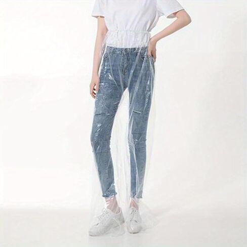 Rain Pants with Shoe Covers Waterproof Design, Outdoor Cycling and Fishing Rain-Proof Equipment,White in Saudi Arabia