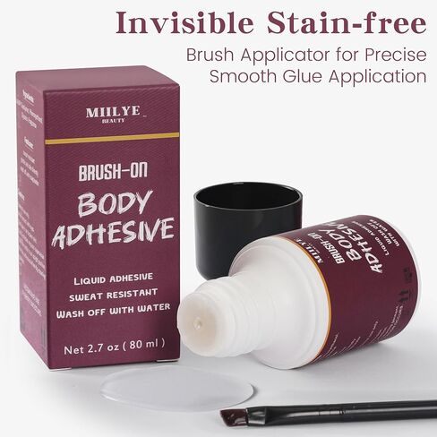 Body Adhesive for Skin and Clothes-80ml, Sweat Proof, Strong Hold Skin Glue for Dancers Dress, Leotards, Stockings, Bras, Wigs, Costumes in Saudi Arabia
