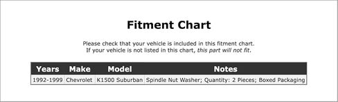 Spindle Nut Washer Compatible With Chevrolet K1500 Suburban 1999 1998 1997 1996 1995 1994 1993 1992 P-2033772 in Kuwait
