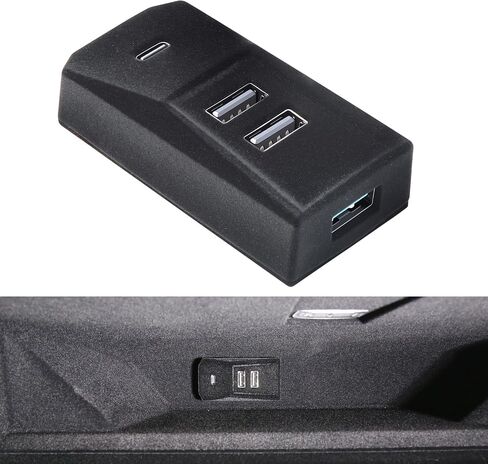 موزع USB لصندوق قفازات Tesla - محطة إرساء ذات 4 منافذ موديل 3 Highland 2024 2025 Cybertruck، Model Y Juniper 2025 2026 تنقل لقطات كاميرا لوحة القيادة وبيانات محرك الفلاش والألعاب والموسيقى بسلاسة in Kuwait