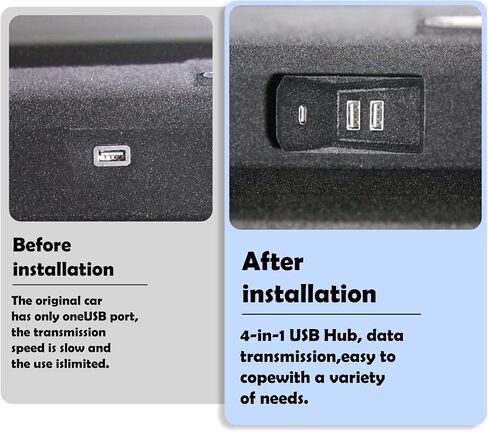 موزع USB لصندوق قفازات Tesla - محطة إرساء ذات 4 منافذ موديل 3 Highland 2024 2025 Cybertruck، Model Y Juniper 2025 2026 تنقل لقطات كاميرا لوحة القيادة وبيانات محرك الفلاش والألعاب والموسيقى بسلاسة in Kuwait