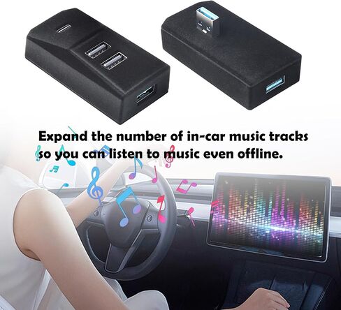 موزع USB لصندوق قفازات Tesla - محطة إرساء ذات 4 منافذ موديل 3 Highland 2024 2025 Cybertruck، Model Y Juniper 2025 2026 تنقل لقطات كاميرا لوحة القيادة وبيانات محرك الفلاش والألعاب والموسيقى بسلاسة in Kuwait