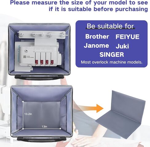 GMAK Serger Carrying Case, Universal Serger Storage Bag with Base Padding Pad, Storage Pockets, Travel Case with Shoulder Strap for Most Standard Overlock Sewing Machines and Accessories, Purple in Saudi Arabia