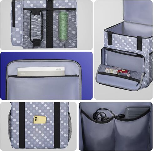 GMAK Serger Carrying Case, Universal Serger Storage Bag with Base Padding Pad, Storage Pockets, Travel Case with Shoulder Strap for Most Standard Overlock Sewing Machines and Accessories, Purple in Saudi Arabia