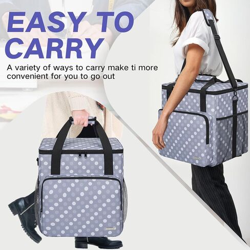 GMAK Serger Carrying Case, Universal Serger Storage Bag with Base Padding Pad, Storage Pockets, Travel Case with Shoulder Strap for Most Standard Overlock Sewing Machines and Accessories, Purple in Saudi Arabia
