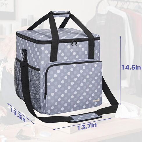 GMAK Serger Carrying Case, Universal Serger Storage Bag with Base Padding Pad, Storage Pockets, Travel Case with Shoulder Strap for Most Standard Overlock Sewing Machines and Accessories, Purple in Saudi Arabia