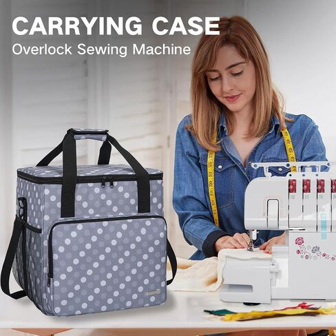GMAK Serger Carrying Case, Universal Serger Storage Bag with Base Padding Pad, Storage Pockets, Travel Case with Shoulder Strap for Most Standard Overlock Sewing Machines and Accessories, Purple in Saudi Arabia