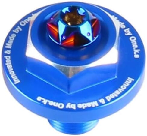 ONE.K.S دراجة نارية CNC الألومنيوم الجبهة شوكة العلوي العلوي الثلاثي المشبك غطاء برغي الجوز لياماها MT-03 R3 R25 2019-2023 (فضي + برغي أزرق) in Kuwait