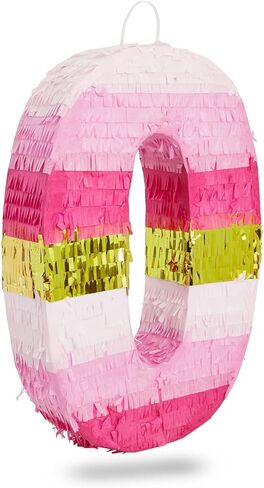 Number 5 Pinata, Pink and Gold Foil for Girls 5th Birthday Party Decorations (Small, 16.5 x 11.6 x 3 In) in Kuwait
