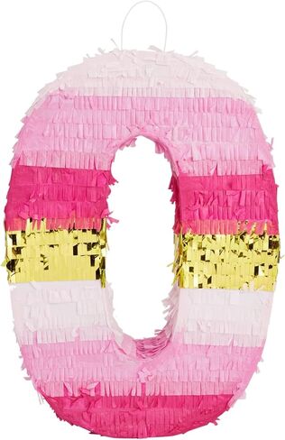 Number 5 Pinata, Pink and Gold Foil for Girls 5th Birthday Party Decorations (Small, 16.5 x 11.6 x 3 In) in Kuwait