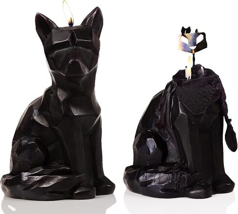 شمعة الهيكل العظمي للقطط من جوت، قوطية مخيفة، ارتفاع 20.32 سم - كشف عن الهيكل العظمي عند الاحتراق - ديكورات منزلية لمحبي الحيوانات، هدايا القطط، هدية لمحبي القطط تحترق لمدة تصل إلى 5.5 ساعات! هدايا قوطية مخيفة له in Saudi Arabia