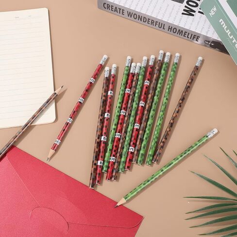 18pcs Pixel Pencils, Pixel-Themed Party Favors Wooden Pencils with Erasers for Classroom Supplies Birthday Goodie Bags Student School Prizes in Saudi Arabia