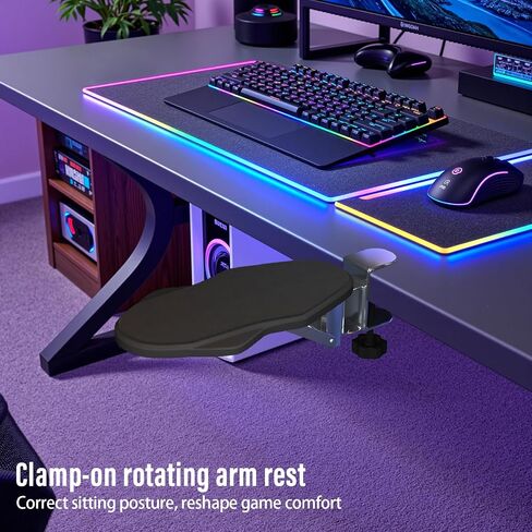Ergonomic Arm/Elbow Rest for Desk - Foldable Rotatable Elbow Support for Computer Desk, Office & Gaming Comfort (Foldable Rotating) in Saudi Arabia