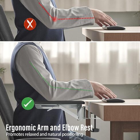 Ergonomic Arm/Elbow Rest for Desk - Foldable Rotatable Elbow Support for Computer Desk, Office & Gaming Comfort (Foldable Rotating) in Saudi Arabia