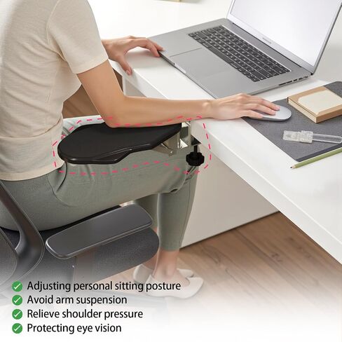 Ergonomic Arm/Elbow Rest for Desk - Foldable Rotatable Elbow Support for Computer Desk, Office & Gaming Comfort (Foldable Rotating) in Saudi Arabia