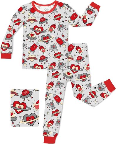 babee Reshinee 6-7Y Bamboo Viscose Boys Girls Pajama Sets Toddler Kids Two Piece Long-Sleeve Snug fit Sleepwear Pjs in Kuwait