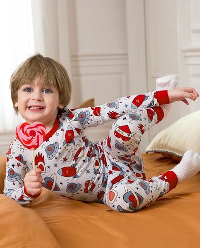 babee Reshinee 6-7Y Bamboo Viscose Boys Girls Pajama Sets Toddler Kids Two Piece Long-Sleeve Snug fit Sleepwear Pjs in Kuwait