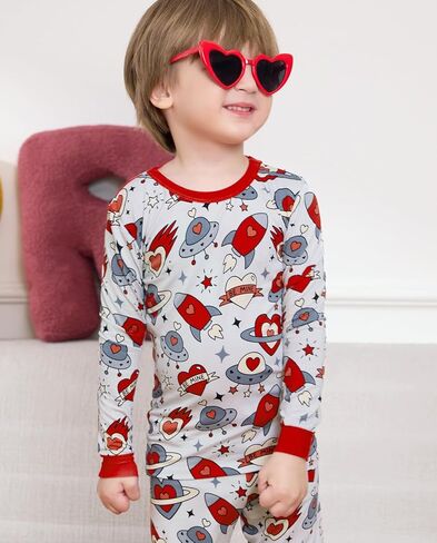 babee Reshinee 6-7Y Bamboo Viscose Boys Girls Pajama Sets Toddler Kids Two Piece Long-Sleeve Snug fit Sleepwear Pjs in Kuwait